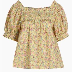 Dôen Farley top in chrysanthemum sky floral